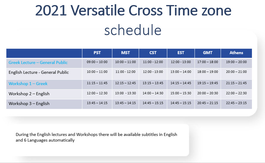 General Time Schedule